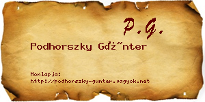 Podhorszky Günter névjegykártya